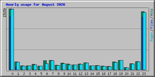 Hourly usage for August 2026